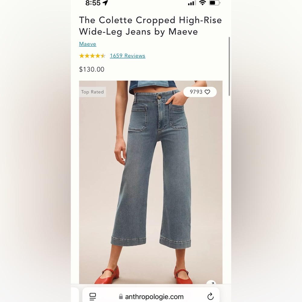 Maeve Colette Cropped High-Rise Jeans size 25